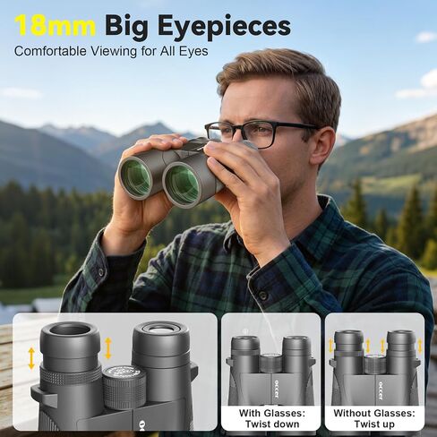 12x50 HD Binoculars for Adults, Easy Focus High Powered Low Light Vision | Bird Watching Hunting Cruise Ship Travel Concert Stargazing Outdoor, Large 50mm Objective Lens, Gift for Men in Kuwait