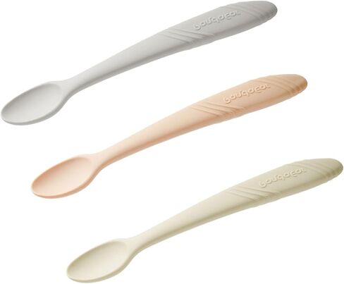 PandaEar 7 Pack Silicone Baby Feeding Spoons, First Stage Training Spoon Infant Utensils Feeding Supplies, BPA Free Gum-Friendly Soft Tip Baby Led Weaning Spoon in Kuwait