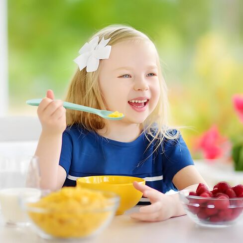 PandaEar 7 Pack Silicone Baby Feeding Spoons, First Stage Training Spoon Infant Utensils Feeding Supplies, BPA Free Gum-Friendly Soft Tip Baby Led Weaning Spoon in Kuwait