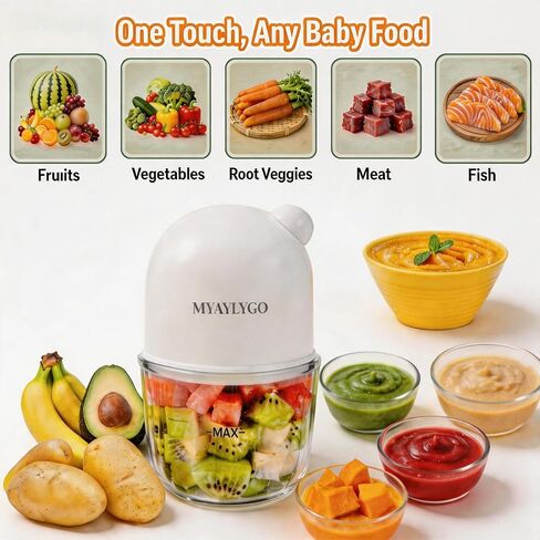 Baby Food Blender, Baby Food Maker & Food Processor, Medium, White | Borosilicate Glass, BPA-Free, Easy to Use & Clean, For Meat, Vegetables, Fruit, Homemade Purees, Baby Feeding Essentials in Kuwait