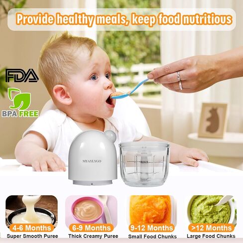 Baby Food Blender, Baby Food Maker & Food Processor, Medium, White | Borosilicate Glass, BPA-Free, Easy to Use & Clean, For Meat, Vegetables, Fruit, Homemade Purees, Baby Feeding Essentials in Kuwait