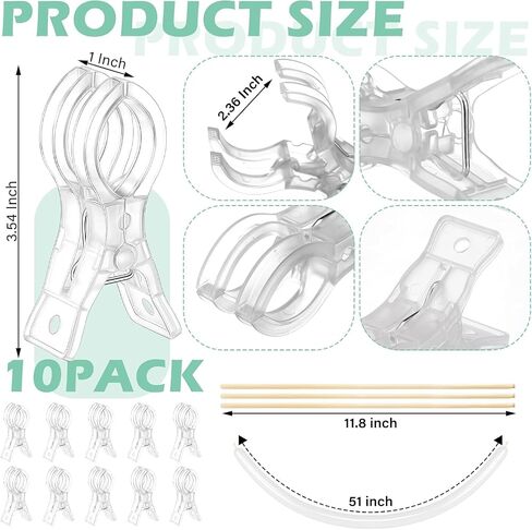 10 Pack Large Balloon Arch Clips Plastic Transparent Backdrop Spring Clamps 3.5 Inch Heavy Duty Clip and 100 Pcs Clear 260 Long Balloons Arch Kit Birthday Decoration Crafts Photography in Kuwait