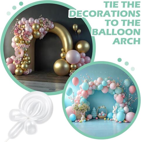 10 Pack Large Balloon Arch Clips Plastic Transparent Backdrop Spring Clamps 3.5 Inch Heavy Duty Clip and 100 Pcs Clear 260 Long Balloons Arch Kit Birthday Decoration Crafts Photography in Kuwait
