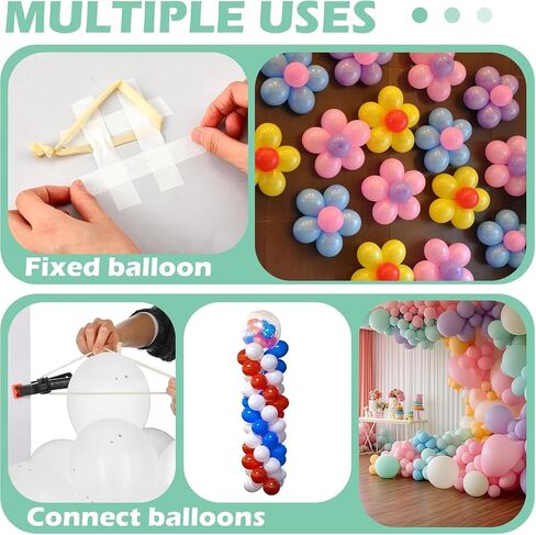 10 Pack Large Balloon Arch Clips Plastic Transparent Backdrop Spring Clamps 3.5 Inch Heavy Duty Clip and 100 Pcs Clear 260 Long Balloons Arch Kit Birthday Decoration Crafts Photography in Kuwait