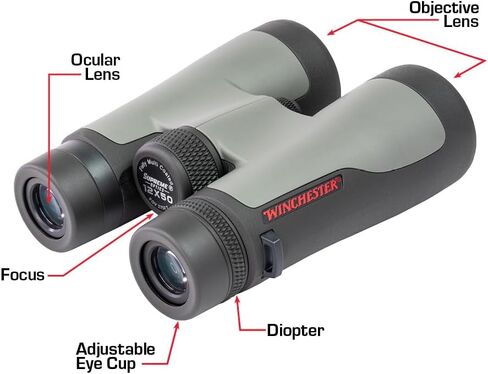 Winchester Supreme Optics 12x50 Binoculars for Hunting, Bird Watching and Sports | Tripod Adaptable | IPX7 Waterproof and Fogproof | WINCoat Fully Multi-Coated Lenses, BaK4 Roof Prism in Kuwait