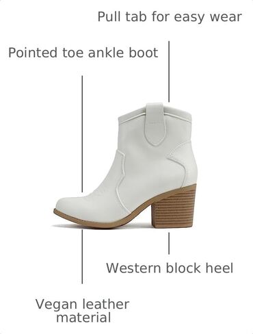 Soda “TELLER" ~ Women's Western Cowboy Boots with Stitched Detailing, Pointed Toe, and Low Block Heel in Saudi Arabia