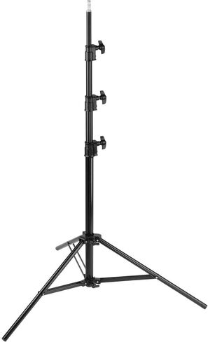 Light Stand, 10.8' Maximum Height, Aluminum Lighting Support, 20 lb Load Capacity, 5/8" Stud Mount, Adjustable 4-Section Design w/ 3 Risers for Photo Video Studio Lighting in Kuwait