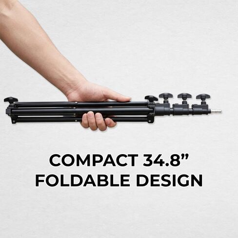 Light Stand, 10.8' Maximum Height, Aluminum Lighting Support, 20 lb Load Capacity, 5/8" Stud Mount, Adjustable 4-Section Design w/ 3 Risers for Photo Video Studio Lighting in Kuwait