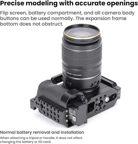 Professional Camera Cage for Sony A6600 T6061 CNC Aluminum Vertical Plate Cold Shoe Mounts & Anti-Shock Design Perfect for Vlogging/Short Videos (YH-A6600 4620) in Kuwait