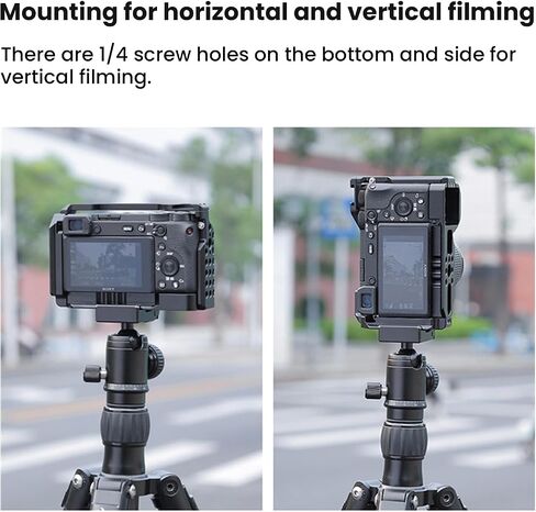 Professional Camera Cage for Sony A6600 T6061 CNC Aluminum Vertical Plate Cold Shoe Mounts & Anti-Shock Design Perfect for Vlogging/Short Videos (YH-A6600 4620) in Kuwait