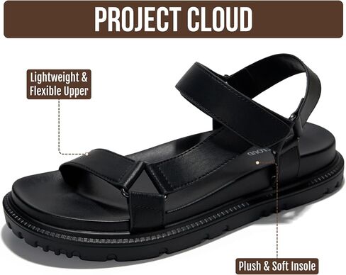 Project Cloud Sandals for Women Adjustable Straps Plush Insole Sandals | Adjustable Straps; Plush Soft Insole; Flexible Upper; Lightweight; Water-Resistant Non-Slip Outsole for Daily Wear in Kuwait