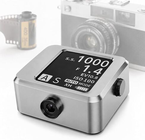Vintage Film Light Meter, Reflected Exposure Meter 135/120 Film, 30° Fov, ±0.1ev High Precision, Aperture Shutter Priority Mode, Cold Shoe Mount, 1.54 Inch Display, for Black in Kuwait
