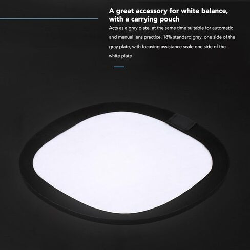 LICAEVEY Double Sided Focus Board, 18 Percent Gray and White Balance Card for Photography, Foldable PU Leather with Carry Pouch, 30x30cm in Saudi Arabia