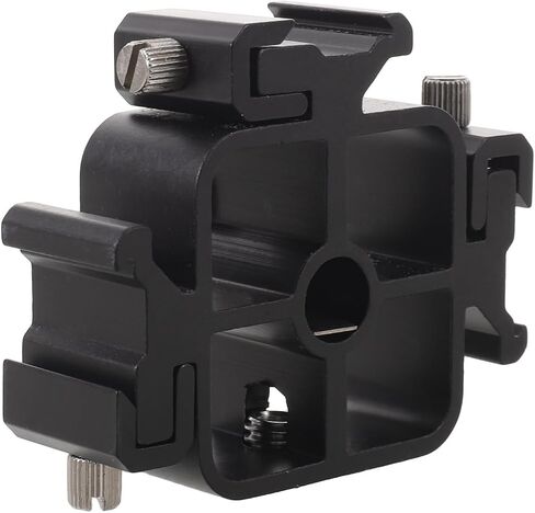 Hot Shoe Mount Adapter Compact and Portable Design with Three-Head Hot Shoe Interfaces , Versatile Alloy Flash Lamp Holder and Monitoring Bracket for Content Creation and Video in Kuwait