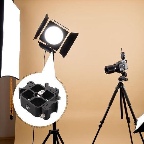 HANABASS Three-Way Hot Shoe Mount Adapter for Camera Photography Lamp Bracket, Alloy Material with Stable and Secure Attachments, Compact and Portable Design for Video Shooting and Content in Kuwait