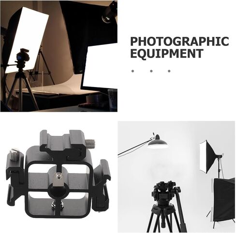Three Head Hot Shoe Mount Adapter, Alloy Flash Stand Holder with Three Hot Shoe Interfaces, Sturdy Camera Accessory Mount Clamp for Video Vlogging and Photography in Kuwait