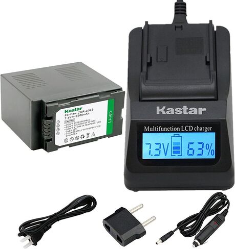 Kastar Fast Charger + Battery 1-Pack for Panasonic CGR-D54S CGA-D54S VSK0581 & AG-HPX255 AG-HVX200 AJ-PCS060G AJ-PX270PJ HDC-Z10000 NV-DS29 NV-DS30 NV-DS50 NV-GX7 NV-MX350 NV-MX500 NV-MX1000 NV-MX2500 in Kuwait