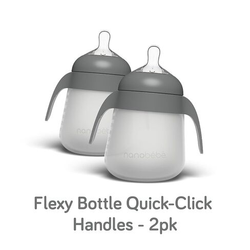 Nanobebe Silicone Baby Bottles 9oz 3pk Teal Bundled with Bottle Handles 2-Pack, Teal in Kuwait