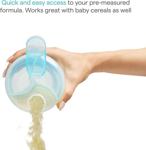 Munchkin Formula Dispenser for Baby Bottle Feeding On The Go, Easy-Pour Spout for Powdered Formula & Cereal, 3 Compartments, 9 Ounce, Pink (Pack of 2) in Kuwait