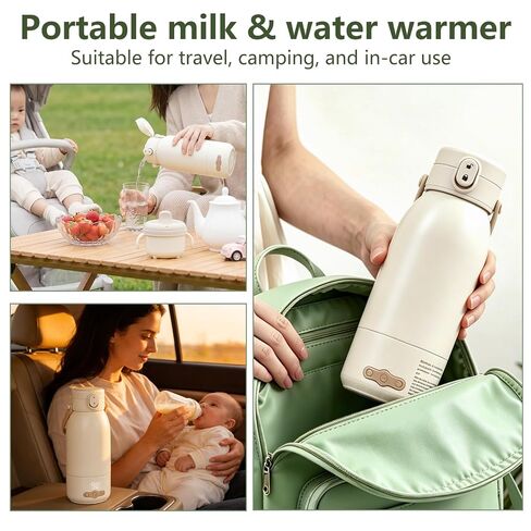 Portable Bottle Warmer for Travel, Fast Heating Milk Warmer On The Go,Temp Control 95°F -131°F,17 OZ Water Warmer for Breast Milk,Long-Lasting Keep Warm Function in Kuwait