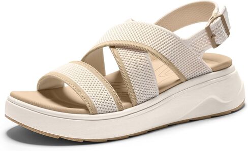 Vilanva Women's platform sandals Light khaki Size 9 in Kuwait
