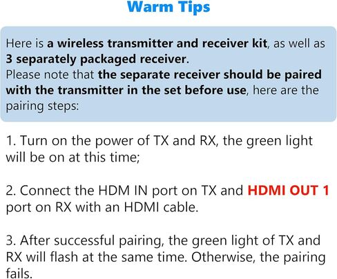 Wireless HDMI Transmitter and 4 Receivers,Plug&Play 1300FT Los Range 4K Wireless HDMI Extender with 0.1S Latency,5G Wireless Video Transmission System for Streaming from DSLR/PC/Laptop to TV/Monitor in Saudi Arabia