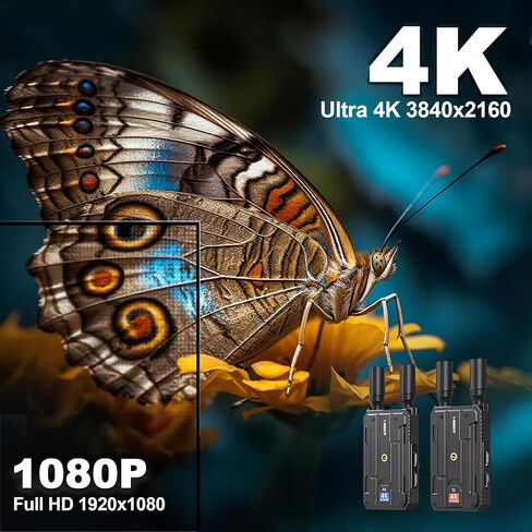 Wireless HDMI Transmitter and 4 Receivers,Plug&Play 1300FT Los Range 4K Wireless HDMI Extender with 0.1S Latency,5G Wireless Video Transmission System for Streaming from DSLR/PC/Laptop to TV/Monitor in Saudi Arabia