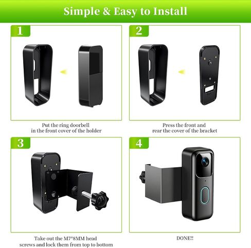 For 2nd Gen Blink Doorbell Mount, Anti-Theft Video Doorbell Mount Bracket for Blink Doorbell Camera(2nd Gen), No Drilling No Sensor Blocking Easy to Install Blink Doorbell Camera Mount in Kuwait