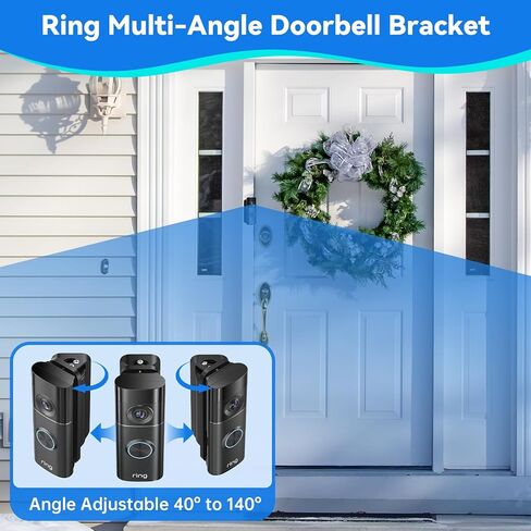 Adjustable Doorbell Mount Compatible with Ring, 2026 New Upgraded for Ring Battery & Wired Doorbell/Plus/Pro (2nd Gen New-est Model), 40° to 140° Wide-Angle Bracket, Home & Apartment Use in Kuwait