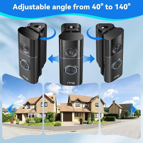 Adjustable Doorbell Mount Compatible with Ring, 2026 New Upgraded for Ring Battery & Wired Doorbell/Plus/Pro (2nd Gen New-est Model), 40° to 140° Wide-Angle Bracket, Home & Apartment Use in Kuwait