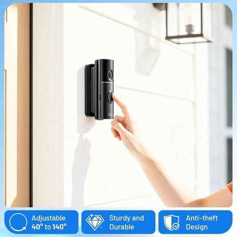 Adjustable Doorbell Mount Compatible with Ring, 2026 New Upgraded for Ring Battery & Wired Doorbell/Plus/Pro (2nd Gen New-est Model), 40° to 140° Wide-Angle Bracket, Home & Apartment Use in Kuwait