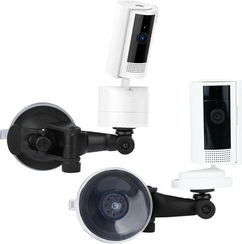 2 Pack Suction Cup Window Mount Compatible with Ring Pan-Tilt Indoor Cam | Compatible with Ring Indoor Cam Plus/Indoor Cam(2nd Gen),180° Adjustable No Drill Camera Bracket for Window Glass Wall in Kuwait