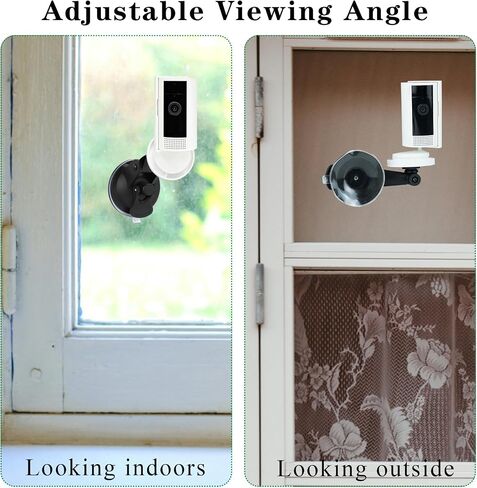2 Pack Suction Cup Window Mount Compatible with Ring Pan-Tilt Indoor Cam | Compatible with Ring Indoor Cam Plus/Indoor Cam(2nd Gen),180° Adjustable No Drill Camera Bracket for Window Glass Wall in Kuwait