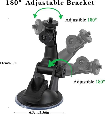 2 Pack Suction Cup Window Mount Compatible with Ring Pan-Tilt Indoor Cam | Compatible with Ring Indoor Cam Plus/Indoor Cam(2nd Gen),180° Adjustable No Drill Camera Bracket for Window Glass Wall in Kuwait