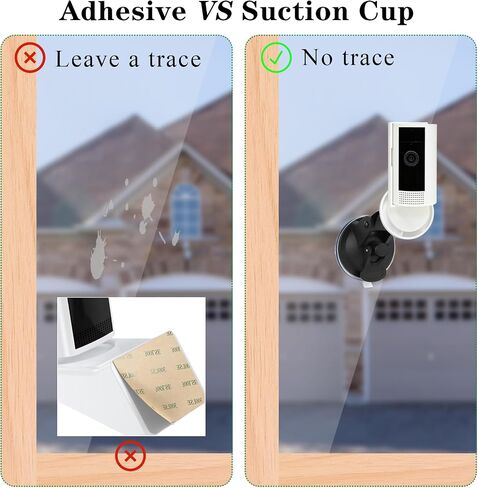 2 Pack Suction Cup Window Mount Compatible with Ring Pan-Tilt Indoor Cam | Compatible with Ring Indoor Cam Plus/Indoor Cam(2nd Gen),180° Adjustable No Drill Camera Bracket for Window Glass Wall in Kuwait
