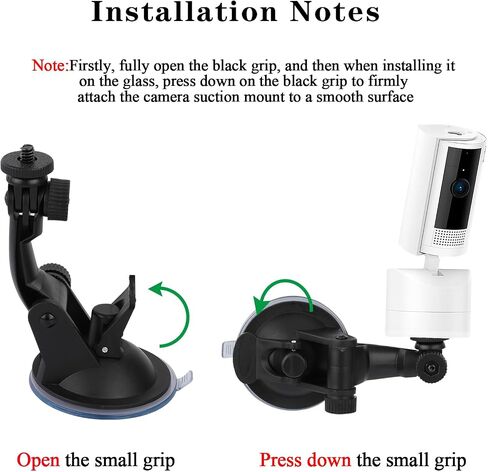 2 Pack Suction Cup Window Mount Compatible with Ring Pan-Tilt Indoor Cam | Compatible with Ring Indoor Cam Plus/Indoor Cam(2nd Gen),180° Adjustable No Drill Camera Bracket for Window Glass Wall in Kuwait