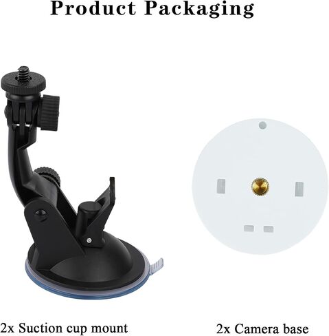 2 Pack Suction Cup Window Mount Compatible with Ring Pan-Tilt Indoor Cam | Compatible with Ring Indoor Cam Plus/Indoor Cam(2nd Gen),180° Adjustable No Drill Camera Bracket for Window Glass Wall in Kuwait
