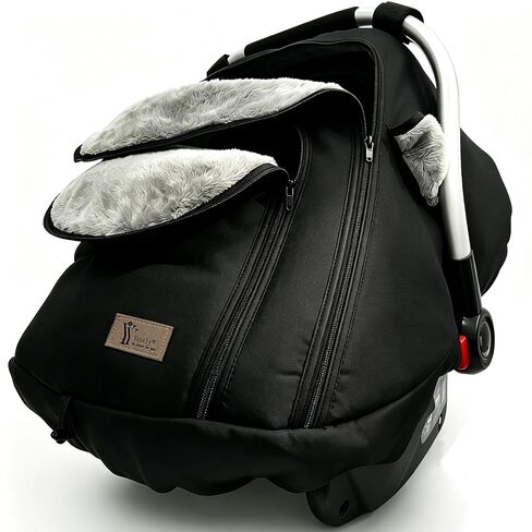 Car Seat Cover for Babies Winter Waterproof Seat Covers Canopy Universa Fit | Heavy-Warm Baby Car Seat Cover,Easy of Use w/Two Zips Options for Multi-seasonal Car Seat Essential w/Earflap More Breathable in Saudi Arabia