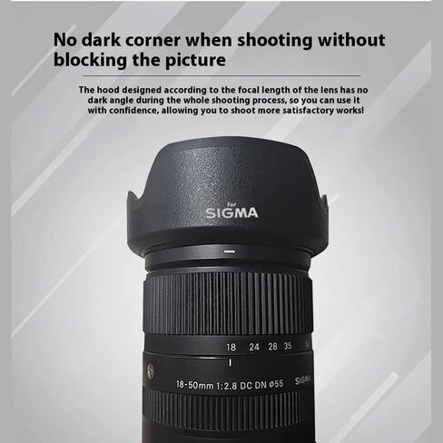 55mm Reverse Petal Lens Hood Cover, Compatible with Sigma | For 18-50mm F2.8 DC DN camera lens in Kuwait