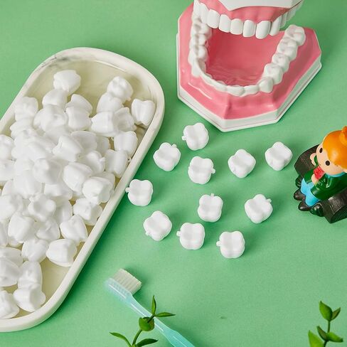 100 Pcs White Tooth Savers Plastic School Tooth Holders for Boys and Girls Fairy Box Holders for Kids Keepsake Goodie Bag Fillers Party Favor Dentist Office, 0.6 x 0.75 x 0.6 Inch in Kuwait