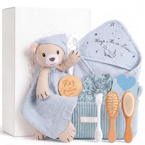 lulumoon Baby Shower Gifts for Girl - 11-Piece Newborn Essential Basket Set | After Bathing to Bedtime Routine Nursery - Ideal Registry Gift Kit for First Time Mom from Bestie(Pink Bunny) in Kuwait