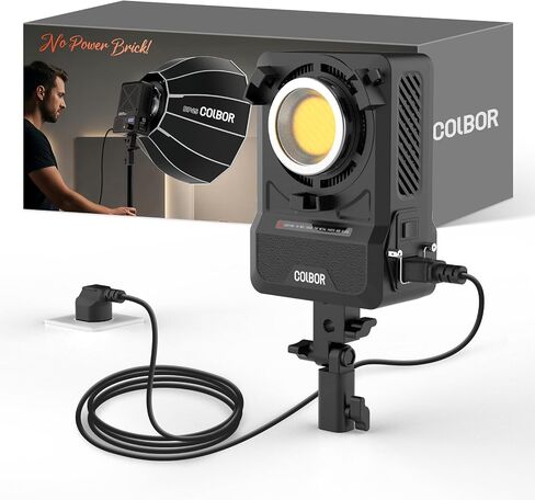 COLBOR 200W LED Video Light, Built-in Power Adapter Design, Bi-Color 2700K-7000K COB Studio Light with Bowens Mount, CRI 96+, Key Light for Live Streaming, Video Recording, YouTube, TikTok in Kuwait
