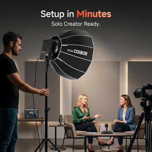 COLBOR 200W LED Video Light, Built-in Power Adapter Design, Bi-Color 2700K-7000K COB Studio Light with Bowens Mount, CRI 96+, Key Light for Live Streaming, Video Recording, YouTube, TikTok in Kuwait