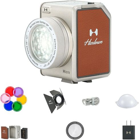 Micro 8 Spectra Portable Led Light for Photo and Video Recording 8W RGBCW Soft Fill Light 1700K-10000K CRI/TLCI 96+ Small Camera Lighting Kit for Studio and Travel Content Creators, Master Kit in Kuwait