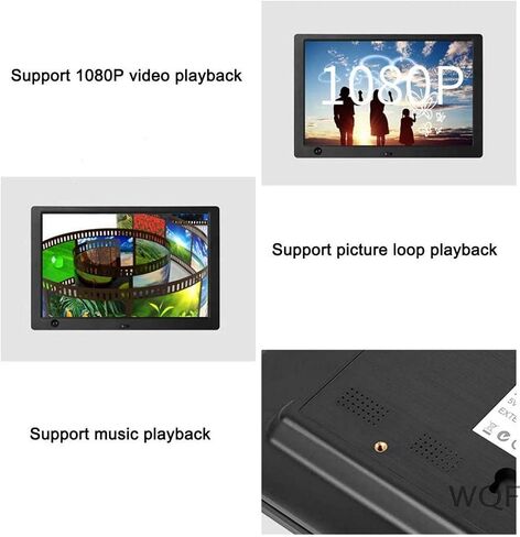 Digital Photo Frames 10 Inch Large-Screen with Motion Sensor, Photo/Video/Music Auto Playback 1280 * 800 Pixels Support USB Drive, Sd Card in Kuwait