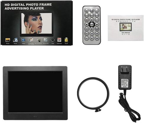 Photo 14-Inch High-Definition Digital Photo Frame Network Version Intelligent Digital Photo Frame 1280 * 800 High Resolution, Human Body Sensing Function, Electronic Photo Frame,White in Kuwait