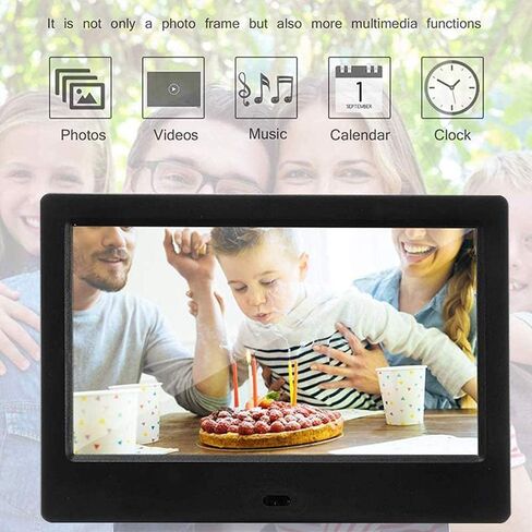 10 Inch IPS Full Viewing Angle Ultra-Thin Wall-Mounted Digital Photo Frame,Digital Picture Frame with Photo/Music/Video Player & Calendar Alarm Function for Gift (Black) (Black) in Kuwait
