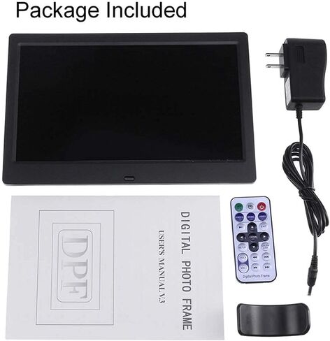 10 Inch IPS Full Viewing Angle Ultra-Thin Wall-Mounted Digital Photo Frame,Digital Picture Frame with Photo/Music/Video Player & Calendar Alarm Function for Gift (Black) (Black) in Kuwait