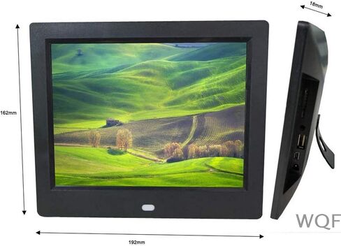 Digital Photo Frames 8 Inch Hd Electronic Photo Frame Insert U Disk Automatically Play Pictures Video Music (Black) (Black) in Kuwait