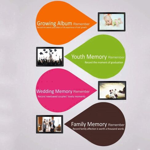 Digital Photo Frame 18.5 Inch Digital Picture Frame 1366 * 768 High Resolution 16:9 FHD Screen Image Preview Video Calendar Clock Auto On/Off Timer Gift in Kuwait